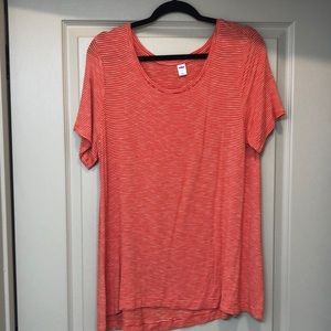 Bright orange striped top